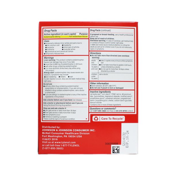 Extra-Strength Tylenol, 100/box - Image 3