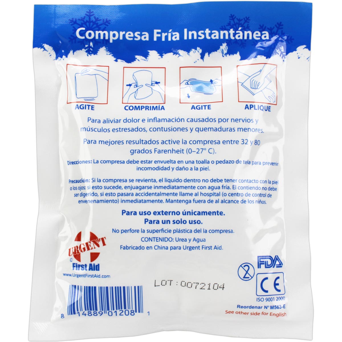 4" x 5" Urgent First Aid Instant Cold Compress, 1 Each - Image 2